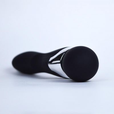 LA-50039 Black/ WAND Вибратор перезаряжаемый 2в1 Beja,  два мотора, L= 20 см, Ф= 4 см, силикон