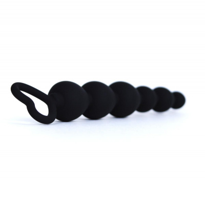 LA-11016 Black/ Анальная цепочка в виде сердечек Anus Beads