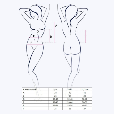 Jolene Corset black L/XL/ Cексуальный прозрачный корсет Passion Erotic Line 
